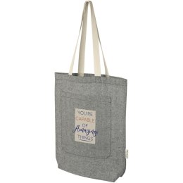 Pheebs torba na zakupy o pojemności 9 l z bawełny z recyklingu o gramaturze 150 g/m² i z przednią kieszenią czarny me