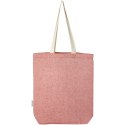 Pheebs torba na zakupy o pojemności 9 l z bawełny z recyklingu o gramaturze 150 g/m² i z przednią kieszenią czerwony