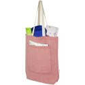 Pheebs torba na zakupy o pojemności 9 l z bawełny z recyklingu o gramaturze 150 g/m² i z przednią kieszenią czerwony