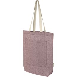 Pheebs torba na zakupy o pojemności 9 l z bawełny z recyklingu o gramaturze 150 g/m² i z przednią kieszenią kasztanow