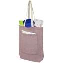 Pheebs torba na zakupy o pojemności 9 l z bawełny z recyklingu o gramaturze 150 g/m² i z przednią kieszenią kasztanow