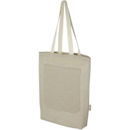 Pheebs torba na zakupy o pojemności 9 l z bawełny z recyklingu o gramaturze 150 g/m² i z przednią kieszenią naturalny