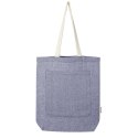 Pheebs torba na zakupy o pojemności 9 l z bawełny z recyklingu o gramaturze 150 g/m² i z przednią kieszenią niebieski