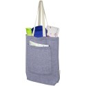 Pheebs torba na zakupy o pojemności 9 l z bawełny z recyklingu o gramaturze 150 g/m² i z przednią kieszenią niebieski