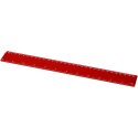 Refari linijka z tworzywa sztucznego pochodzącego z recyklingu o długości 30 cm czerwony