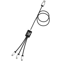 Kabel z podświetlonym logo 3w1 - SCX.design C17 czarny, biały
