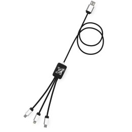 Kabel z podświetlonym logo 3w1 - SCX.design C17 czarny, biały