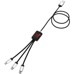 Kabel z podświetlonym logo 3w1 - SCX.design C17 czerwony, czarny