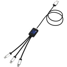 Kabel z podświetlonym logo 3w1 - SCX.design C17 niebieski, czarny