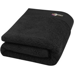 Nora bawełniany ręcznik kąpielowy o gramaturze 550 g/m² i wymiarach 50 x 100 cm czarny