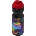 Bidon H2O Base® o pojemności 650 ml z wieczkiem zaciskowym czarny, czerwony