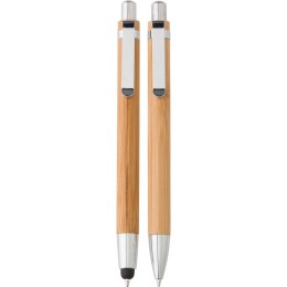 Bambusowy zestaw piśmienny, długopis touch pen i ołówek mechaniczny