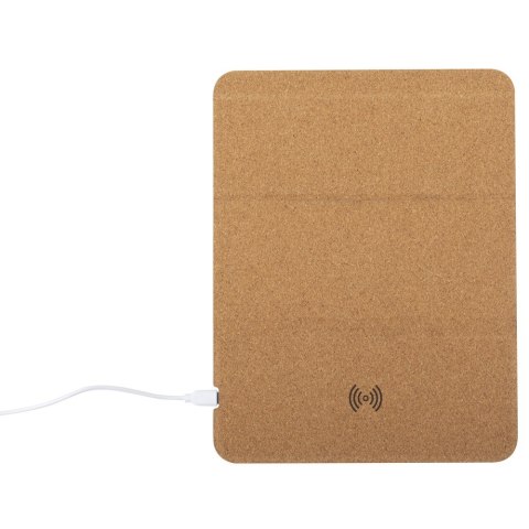 Korkowa podkładka pod mysz, ładowarka bezprzewodowa 5W, stojak na telefon