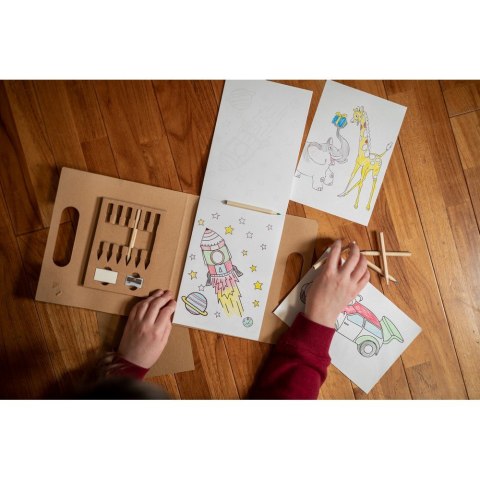 Zestaw do kolorowania, kredki, temperówka, gumka | Legend