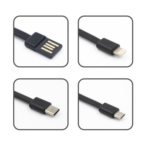 Power bank 10000 mAh, 3 kable do ładowania w komplecie | Tim