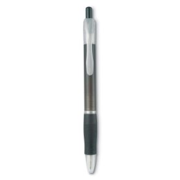 Długopis z gumowym uchwytem przezroczysty szary