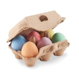 6 kredowych jajek w pudełku beżowy