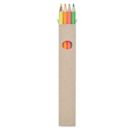 4 odblaskowe ołówki w pudełku wielokolorowy