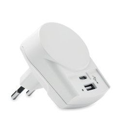 Ładowarka Euro USB (AC) biały