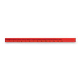Ołówek stolarski z linijką czerwony