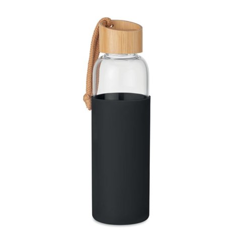 Szklana butelka 500 ml w etui czarny