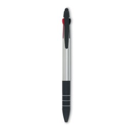 3-kolorowy długopis z rysikiem srebrny