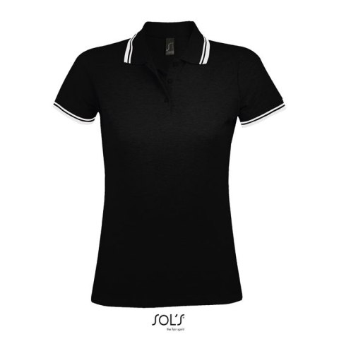 PASADENA damskie polo 200g Negro/Blanco L