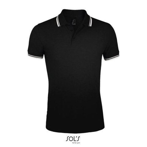 PASADENA męskie polo 200g Negro/Blanco XXL