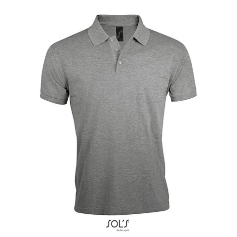 PRIME Męskie polo 200g grey melange M
