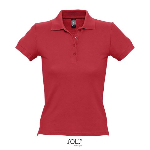 PEOPLE Damskie POLO 210g Czerwony L