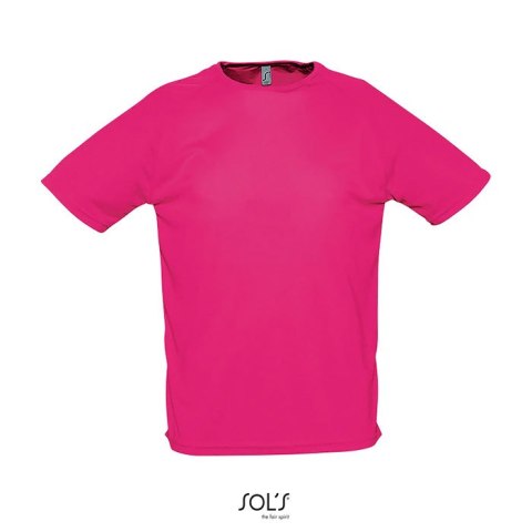 SPORTY Męski T-SHIRT 140g neonowy róż 2 L