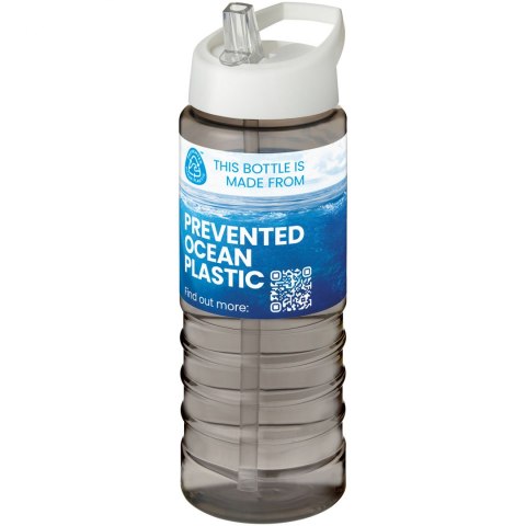 H2O Active® Eco Treble bidon z pokrywką z tutką o pojemności 750 ml ciemnografitowy, biały