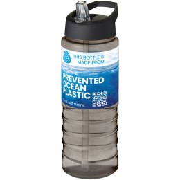 H2O Active® Eco Treble bidon z pokrywką z tutką o pojemności 750 ml ciemnografitowy, czarny (21048200)