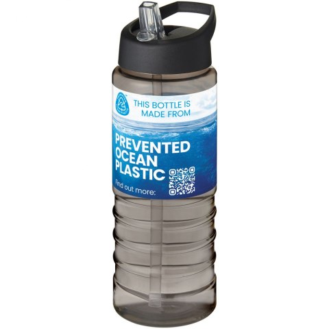 H2O Active® Eco Treble bidon z pokrywką z tutką o pojemności 750 ml ciemnografitowy, czarny