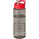 H2O Active® Eco Treble bidon z pokrywką z tutką o pojemności 750 ml ciemnografitowy, czerwony (21048202)