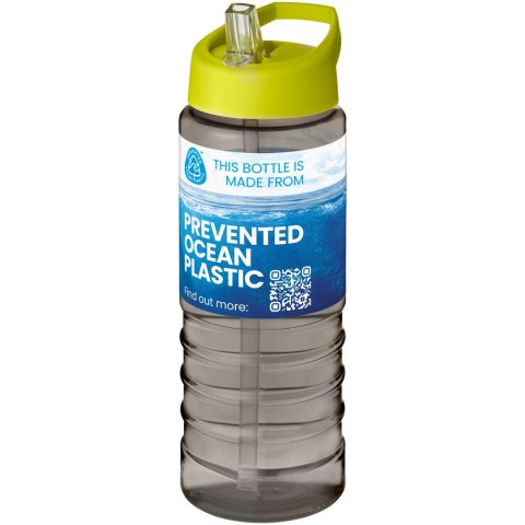 H2O Active® Eco Treble bidon z pokrywką z tutką o pojemności 750 ml ciemnografitowy, limonka