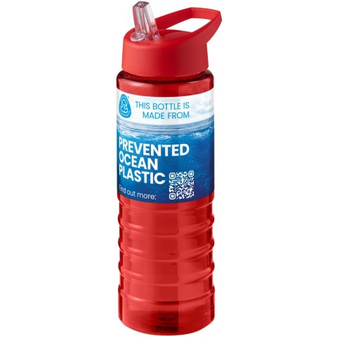 H2O Active® Eco Treble bidon z pokrywką z tutką o pojemności 750 ml czerwony, czerwony