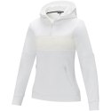 Sayan damski ciepły sweter z kapturem i zamkiem na pół długości biały (39473010)