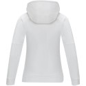 Sayan damski ciepły sweter z kapturem i zamkiem na pół długości biały (39473010)