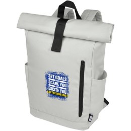 Byron plecak na laptopa 15,6 cala z tworzywa RPET z certyfikatem GRS z zawijanym zamknięciem, 18 l jasnoszary