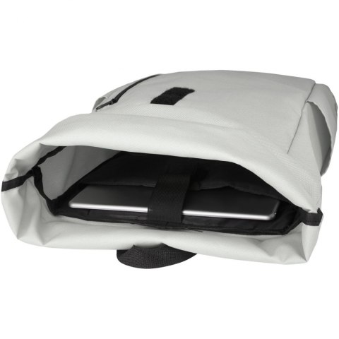 Byron plecak na laptopa 15,6 cala z tworzywa RPET z certyfikatem GRS z zawijanym zamknięciem, 18 l jasnoszary