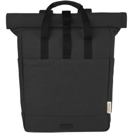 Joey 15-calowy plecak na laptopa z płótna z recyklingu z certyfikatem GRS o pojemności 15 l czarny (12067890)