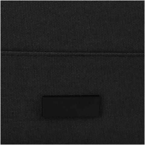 Joey 15-calowy plecak na laptopa z płótna z recyklingu z certyfikatem GRS o pojemności 15 l czarny