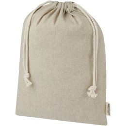 Pheebs torba na prezent z bawełny z recyklingu o gramaturze 150 g/m² i z certyfikatem GRS, duża o pojemności 4 l naturalny melan