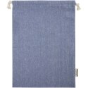 Pheebs torba na prezent z bawełny z recyklingu o gramaturze 150 g/m² i z certyfikatem GRS, duża o pojemności 4 l niebieski melan