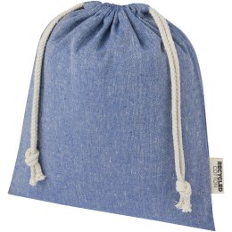 Pheebs torba na prezent z bawełny z recyklingu o gramaturze 150 g/m² i z certyfikatem GRS, średnia o pojemności 1,5 l niebieski