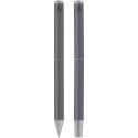 Lucetto zestaw upominkowy obejmujący długopis kulkowy z aluminium z recyklingu i pióro kulkowe szary (10783882)
