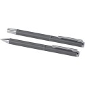 Lucetto zestaw upominkowy obejmujący długopis kulkowy z aluminium z recyklingu i pióro kulkowe szary (10783882)
