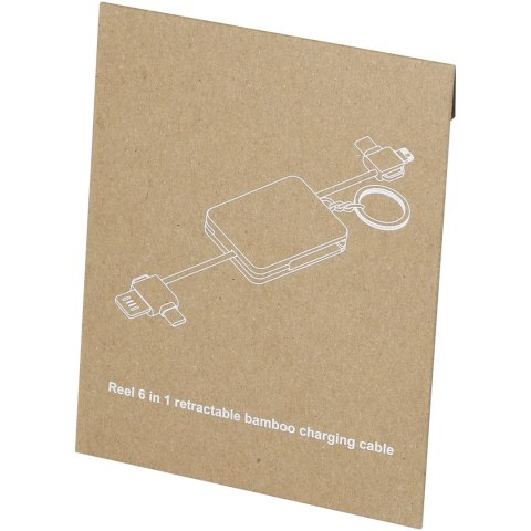 Reel chowany kabel do ładowania 6 w 1 w formie bambusowego breloka piasek pustyni