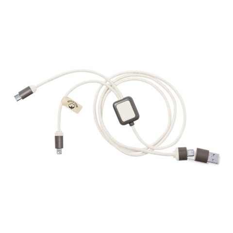 Kabel do ładowania z łusek kawowych i bawełny z recyklingu